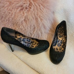 Talbots Black Leopard Pumps